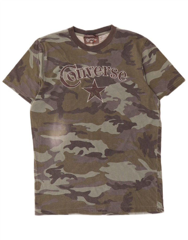 T-shirt grafica da uomo Converse Top medio kaki mimetico