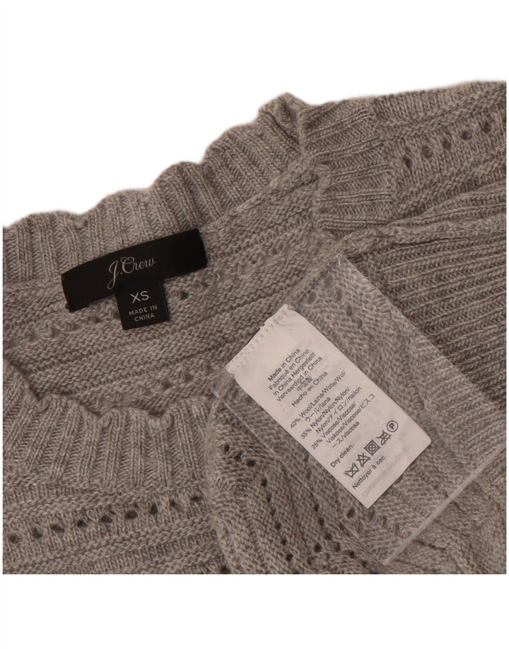 J. Crew Maglione da donna con scollo a barchetta UK 6 XS Lana grigia