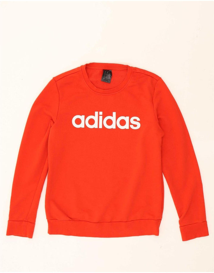ADIDAS Womens Graphic Sweatshirt Jumper UK 12/14 Medium Red Cotton