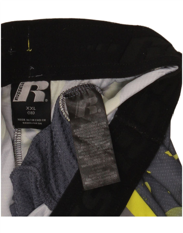 Pantaloncini sportivi da ragazzo Russell Athletic 15-16 anni 2XL Grigio mimetico