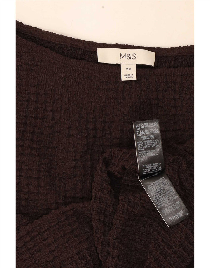 Top camicetta da donna Marks & Spencer UK 22 3XL poliestere marrone