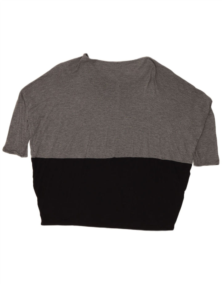 Top Zara da donna oversize con maniche a 3/4 UK 14 Colorblock grigio medio