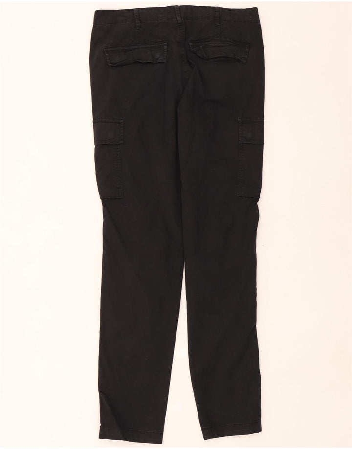Pantaloni cargo dritti da uomo Jack & Jones W34 L32 cotone nero