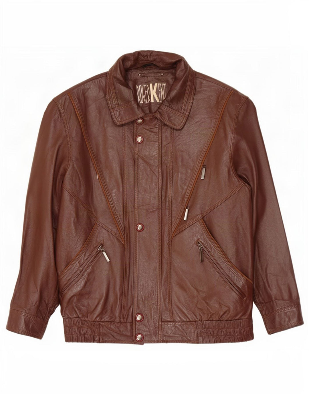 Giacca in pelle da uomo Roger Kent UK 40 grande marrone