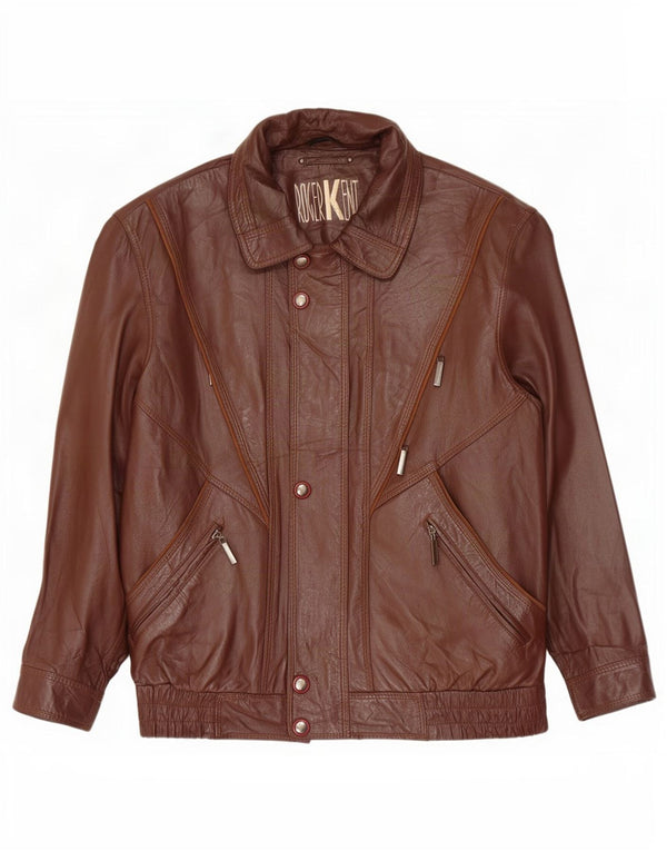 Giacca in pelle da uomo Roger Kent UK 40 grande marrone