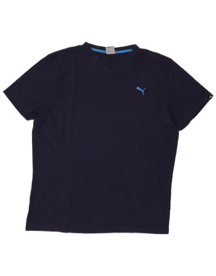 T-shirt da uomo PUMA Top XL blu navy in cotone