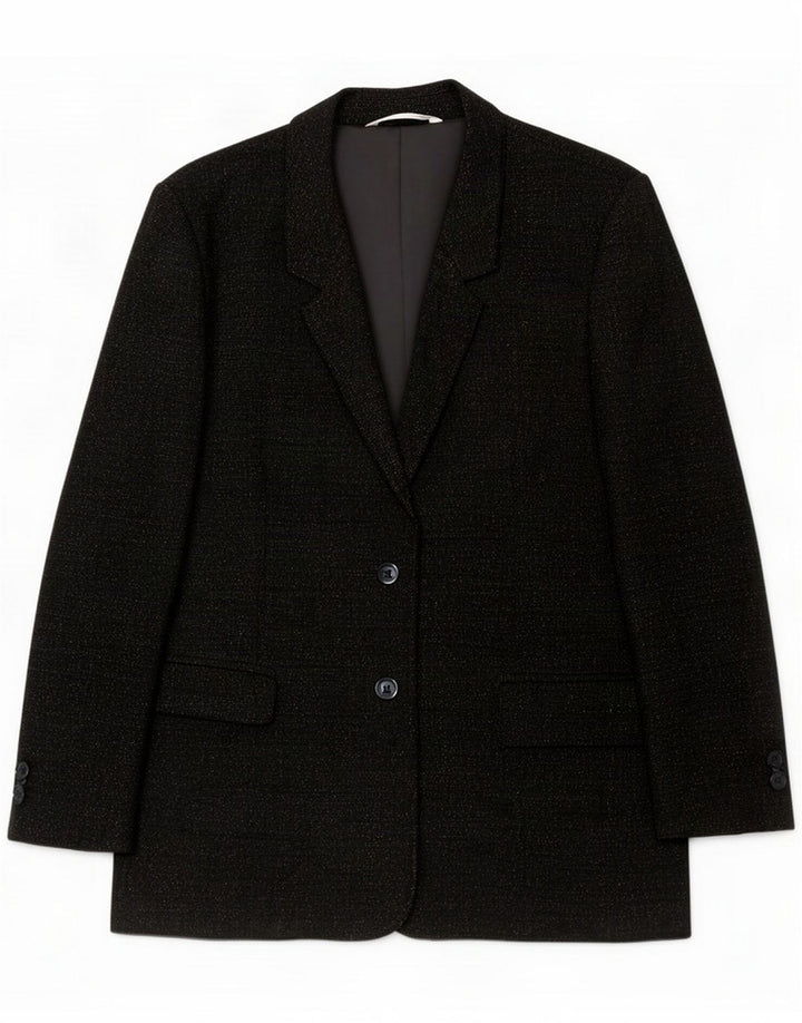 Marks & Spencer Petite Giacca blazer a 2 bottoni da donna UK 14 Medium Black