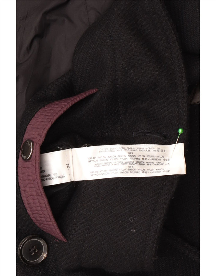 Cappotto da marinaio da uomo Massimo Dutti UK 40 grande nylon nero