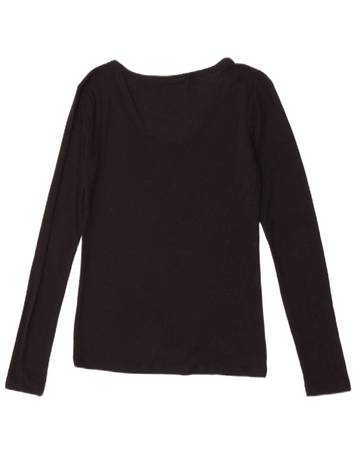 Top Zara da donna a maniche lunghe UK 12 medio nero
