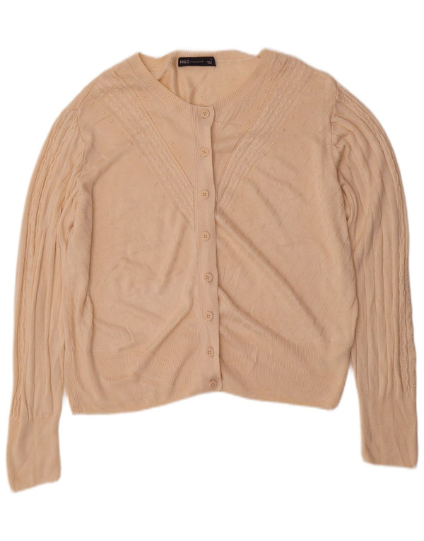 Maglione cardigan oversize da donna Marks & Spencer UK 14 Beige medio
