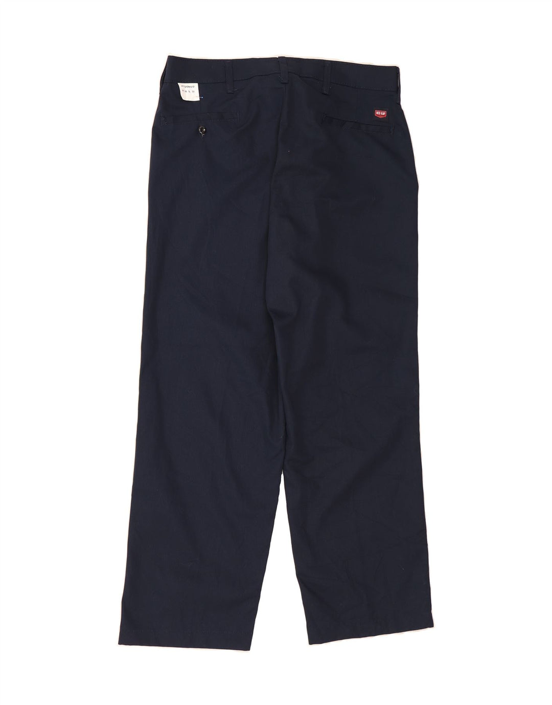 VINTAGE Mens Straight Chino Trousers W36 L30 Navy Blue Polyester Vintage Vintage and Second-Hand Vintage from Messina Hembry 