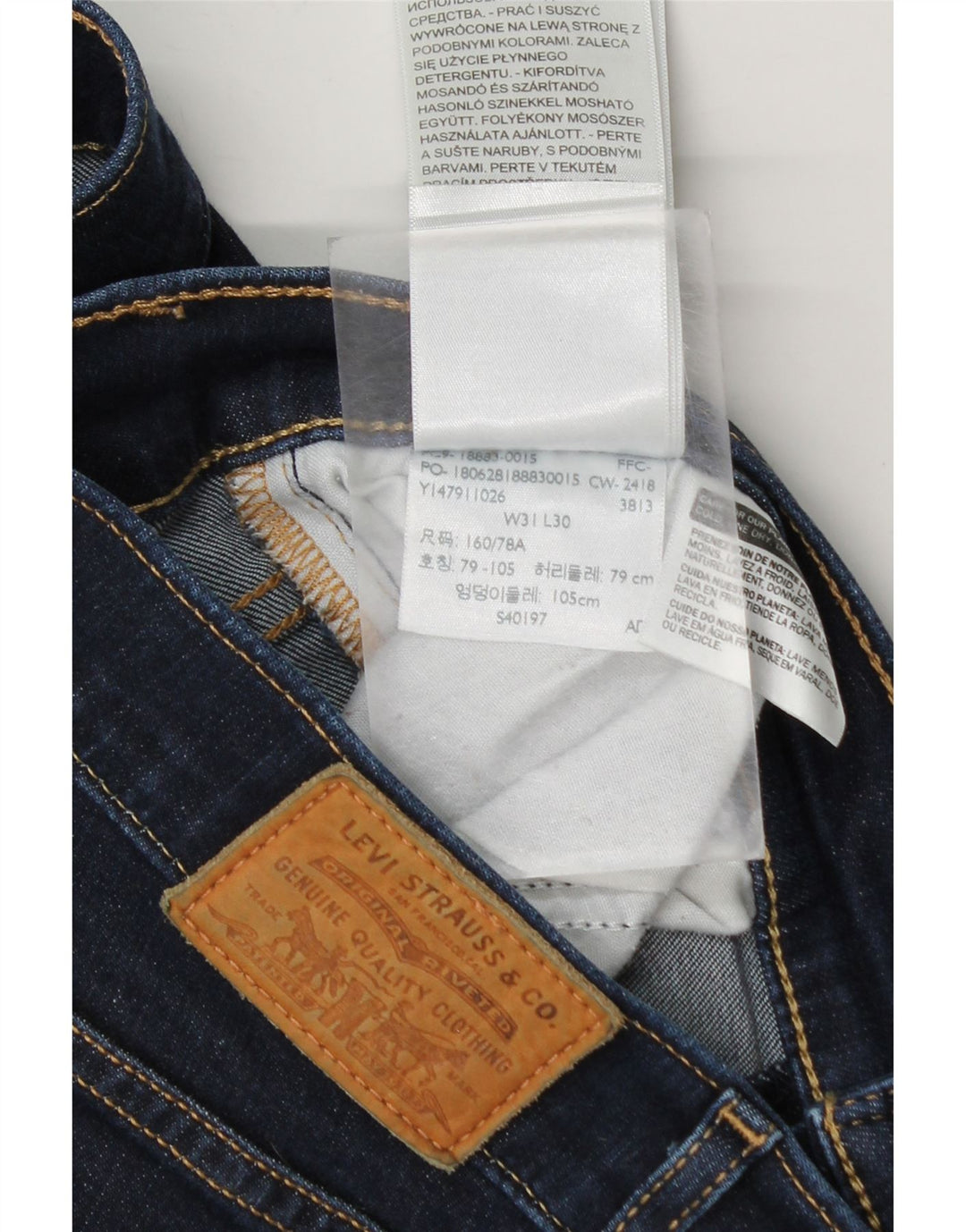 Jeans slim da donna Levi's W31 L27 cotone blu navy