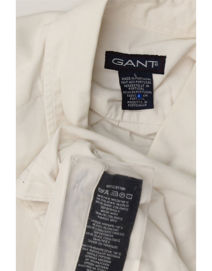 Gant Camicia a maniche corte da uomo grande in cotone bianco