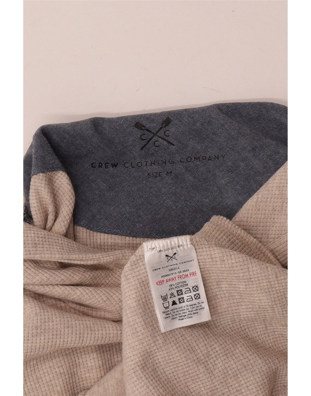 Crew Clothing Felpa con cappuccio da uomo in cotone beige medio