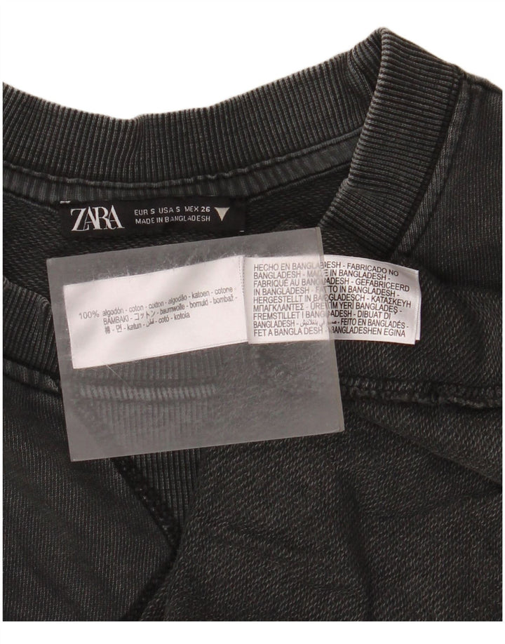 T-shirt oversize da donna Zara UK 10 piccola in cotone grigio