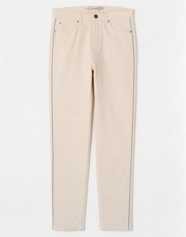 Pantaloni casual slim da donna Marks & Spencer UK 12 medi W30 L28 bianchi