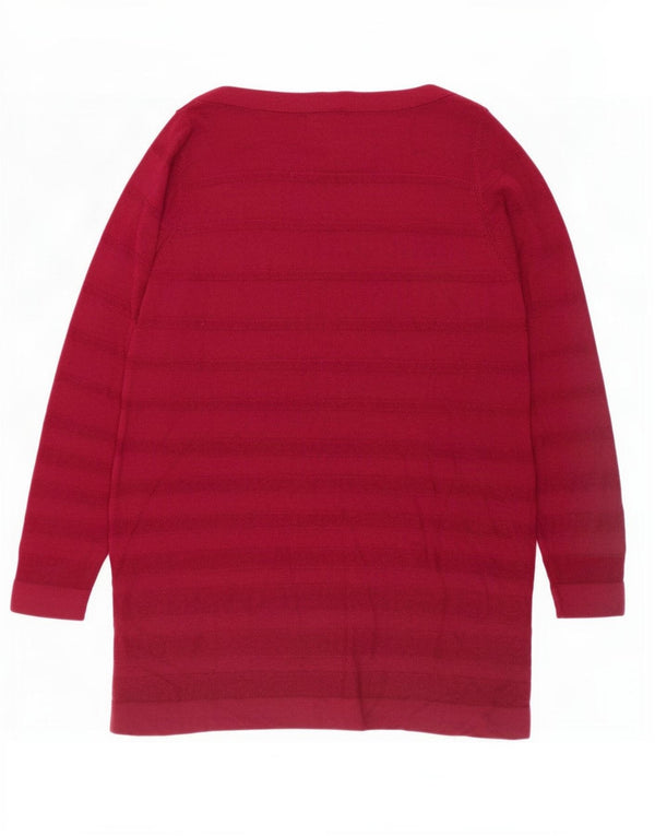 Top manica lunga da donna Marks & Spencer UK 22 3XL Acrilico bordeaux