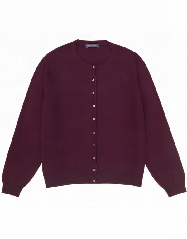 Maglione cardigan da donna Marks & Spencer UK 20 2XL Viscosa viola