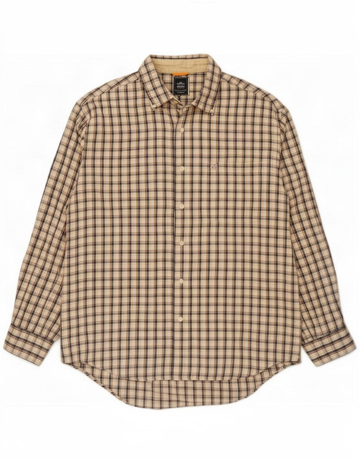 Camicia da uomo Timberland in cotone a quadri beige grande