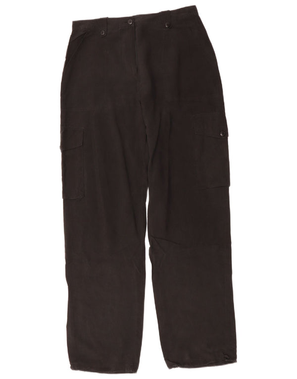 Pantaloni cargo dritti da donna Warehouse UK 12 medi W28 L31 seta nera