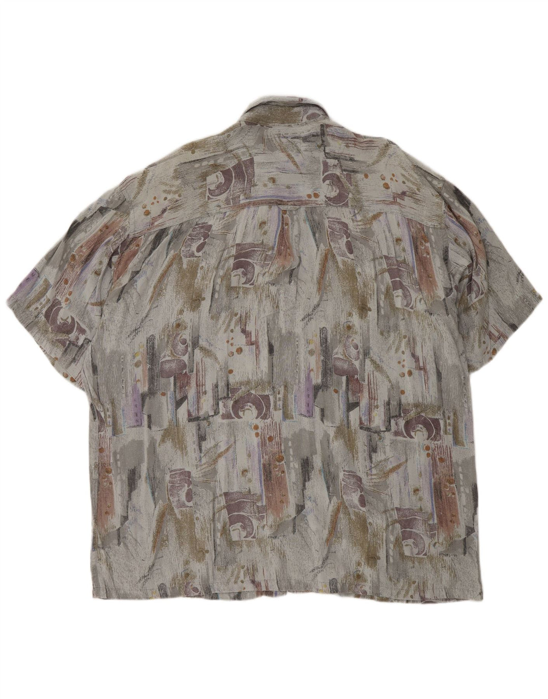 Camicia a maniche corte da uomo con motivo astratto VINTAGE XL grigio viscosa retrò