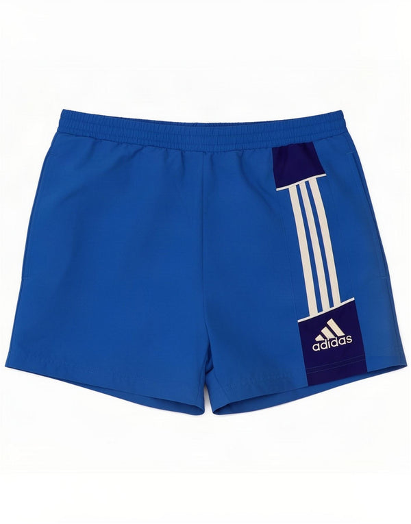 Pantaloncini sportivi Adidas da donna UK 8 Small Blu Colourblock in poliestere