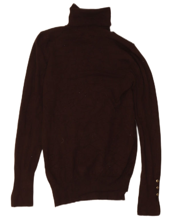 Maglione maglione a collo alto da donna Zara UK 12 Viscosa marrone medio