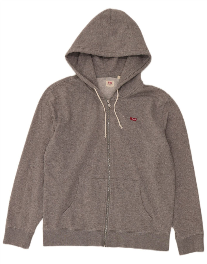 Maglione con cappuccio e zip da uomo Levi's in cotone screziato grigio medio