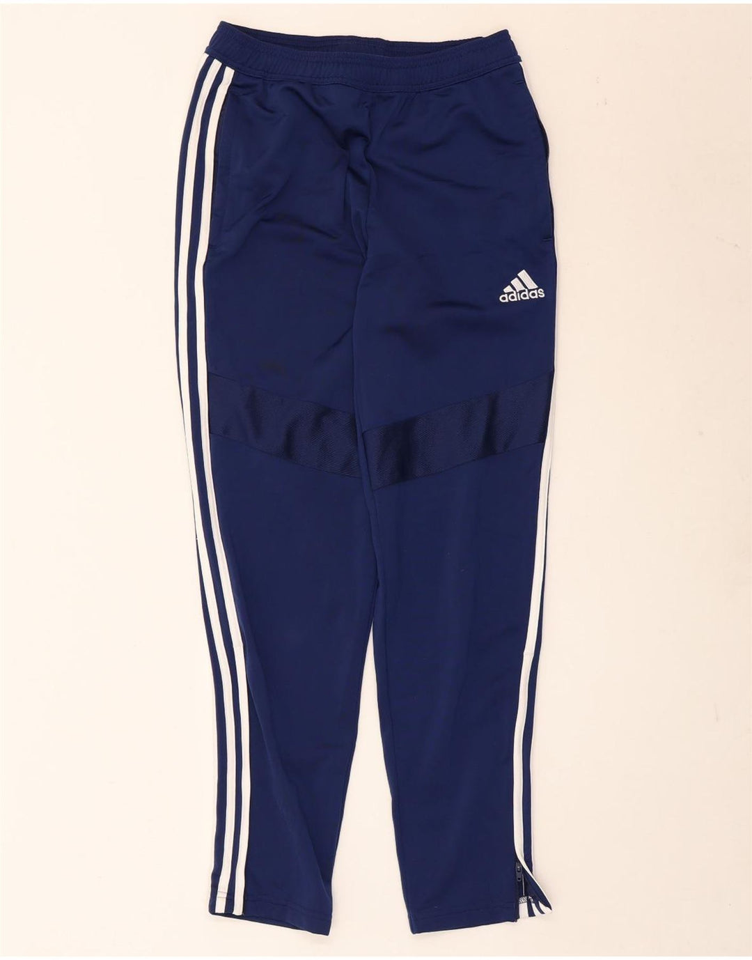 Pantaloni da tuta da uomo Adidas Small in poliestere blu navy
