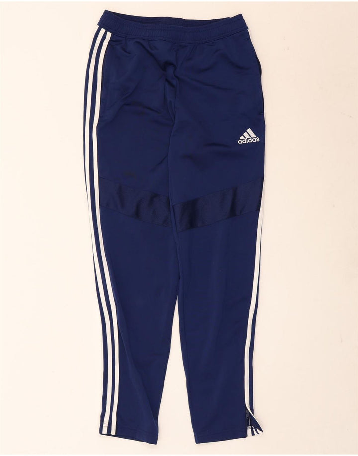Pantaloni da tuta da uomo Adidas Small in poliestere blu navy
