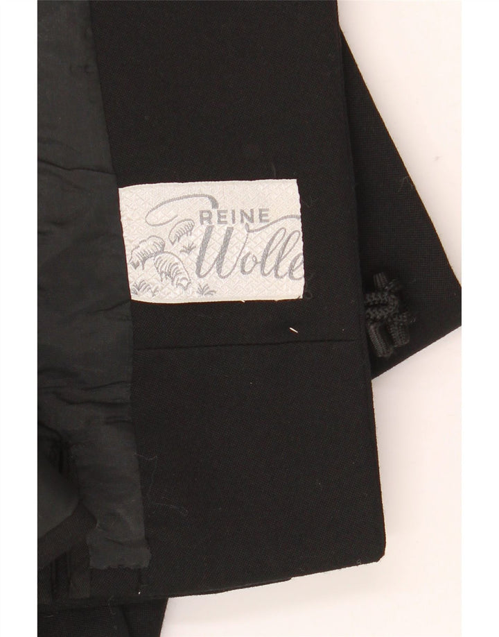 Giacca blazer da donna a 3 bottoni con maniche a 3/4 Reine Wolle UK 12 media nera