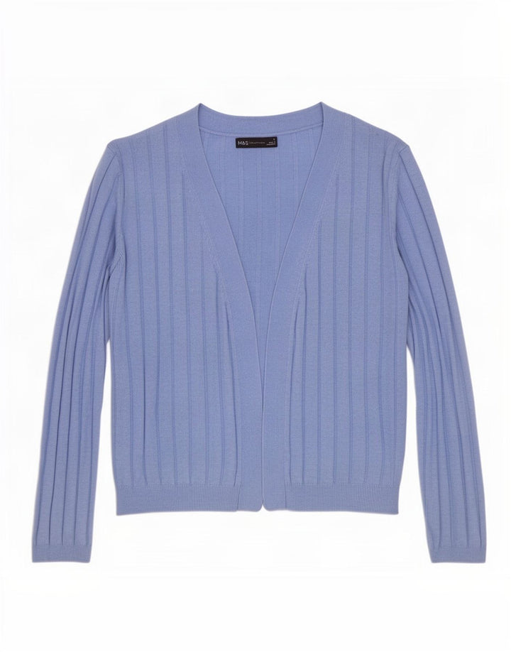 Maglione cardigan aperto oversize da donna Marks & Spencer UK 10 piccolo blu