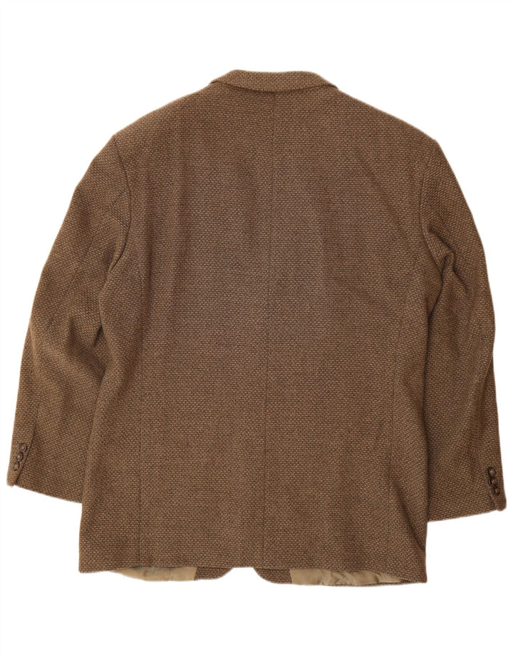 Giacca blazer da uomo a 3 bottoni Hugo Boss EU 52 XL lana vergine marrone