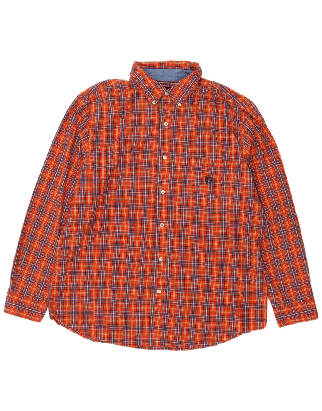 Camicia da uomo Chaps XL in cotone a quadri arancione