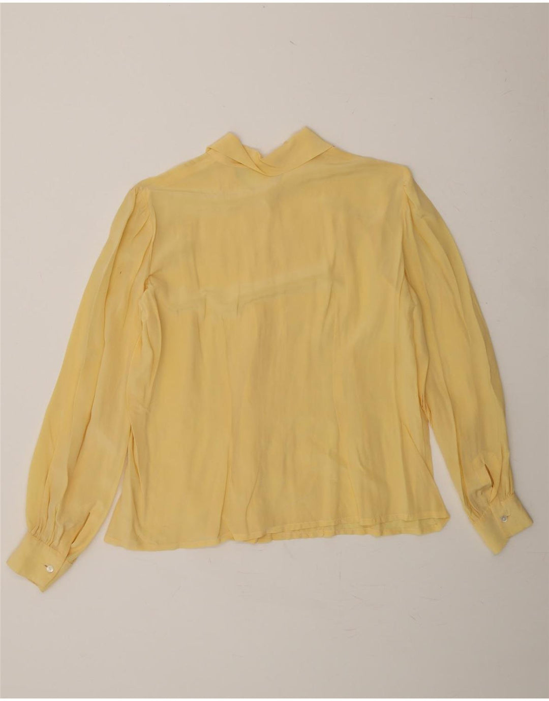 VINTAGE Womens Shirt Blouse UK 12 Medium Yellow Vintage Vintage and Second-Hand Vintage from Messina Hembry 