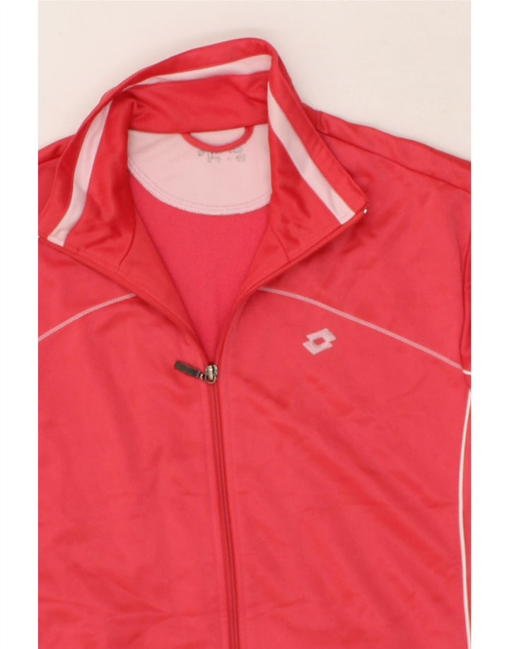 LOTTO Womens Tracksuit Top Jacket UK 16 Large Red Polyester Vintage Lotto and Second-Hand Lotto from Messina Hembry 