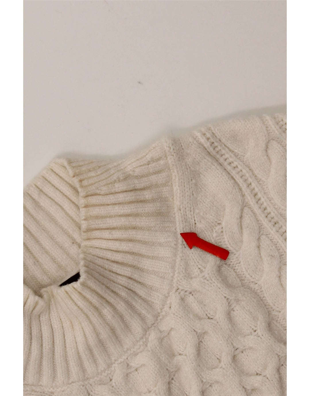 Maglione maglione a collo alto da donna Marks & Spencer UK 14 medio bianco