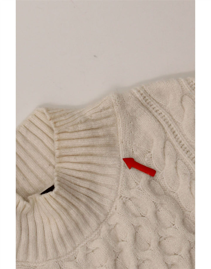 Maglione maglione a collo alto da donna Marks & Spencer UK 14 medio bianco