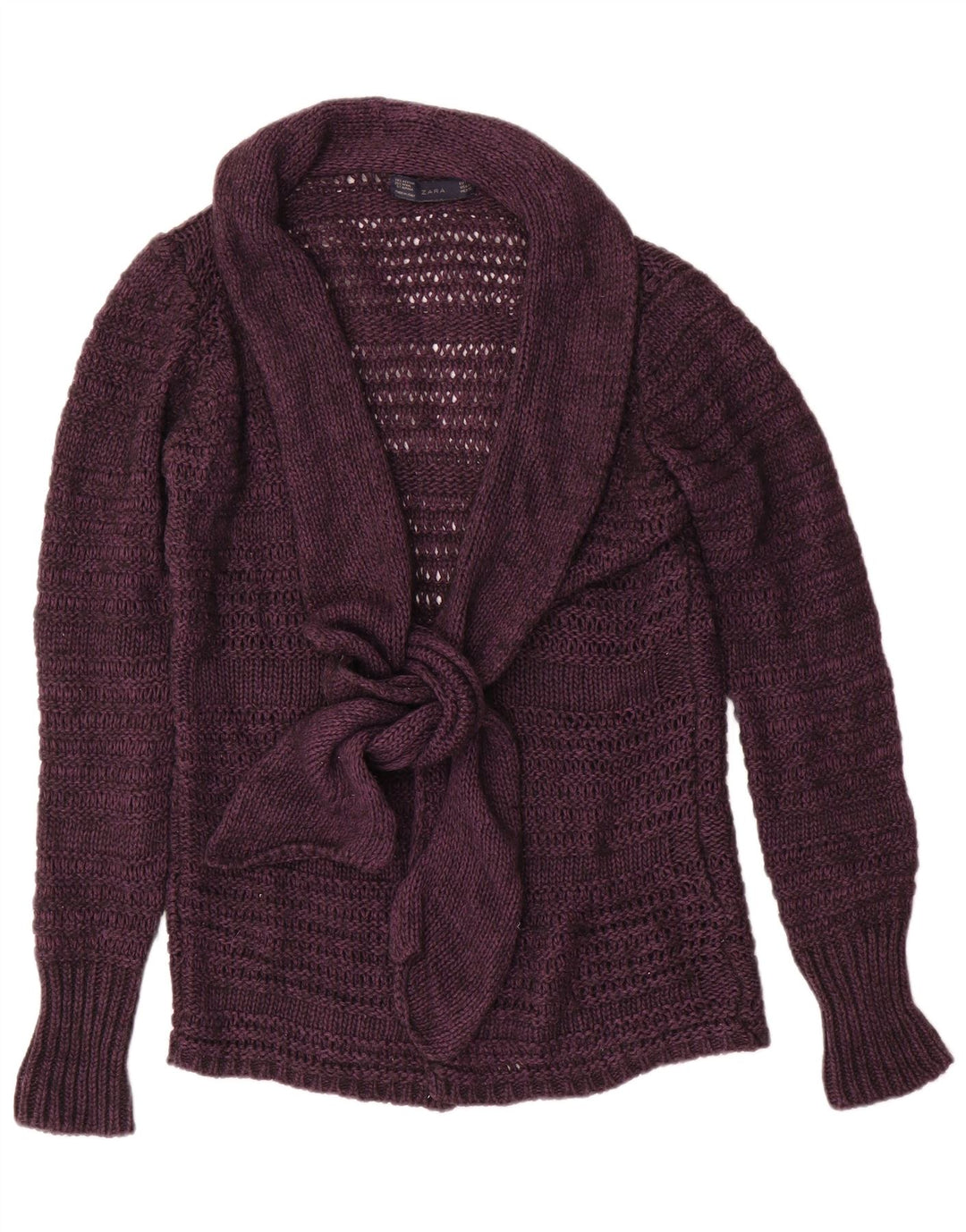 Maglione cardigan da donna Zara UK 14 Acrilico viola medio