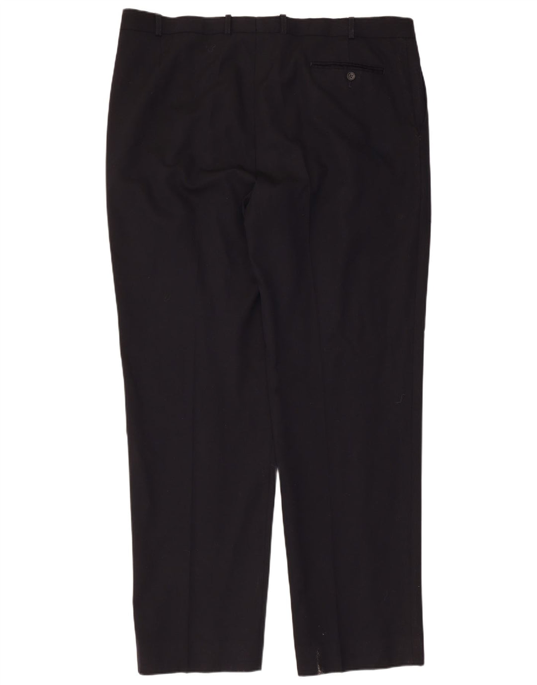 Pantaloni da abito dritti da uomo Marks & Spencer W42 L33 lana blu navy