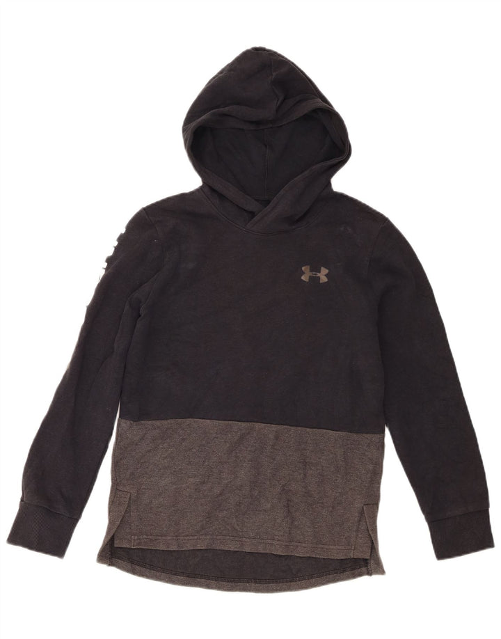 Felpa con cappuccio grafica da bambino Under Armour 9-10 anni Colorblock grigio medio