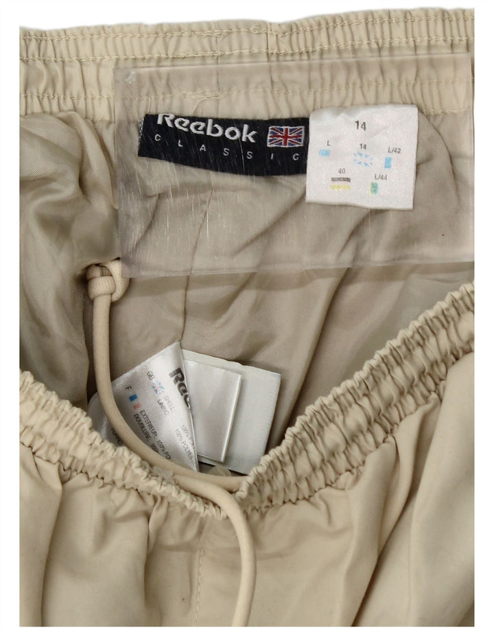 Pantaloni da tuta da donna REEBOK UK 14 Large Beige Colourblock Poliestere