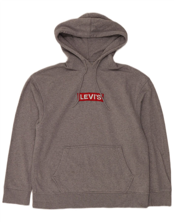 LEVI'S Felpa con cappuccio grafica rilassata da uomo in cotone grigio medio