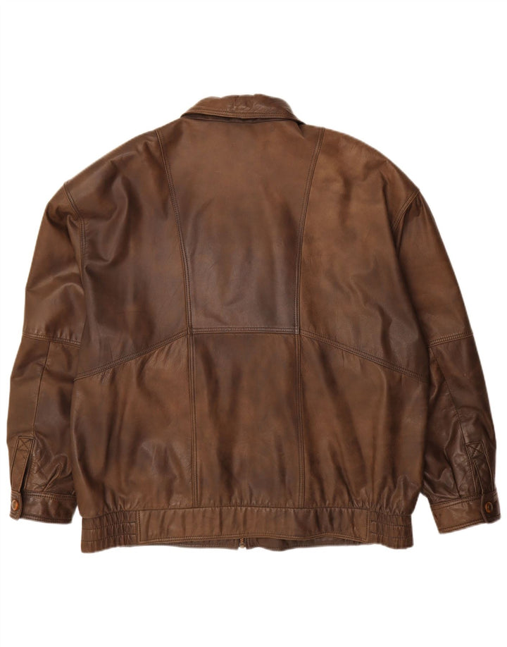 Giacca in Pelle Uomo Itallo IT 56 3XL Pelle Marrone