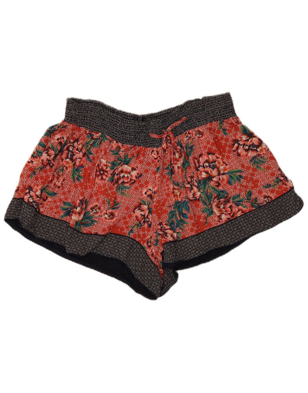 Pantaloncini casual da donna Marks & Spencer UK 22 3XL W40 Viscosa floreale arancione