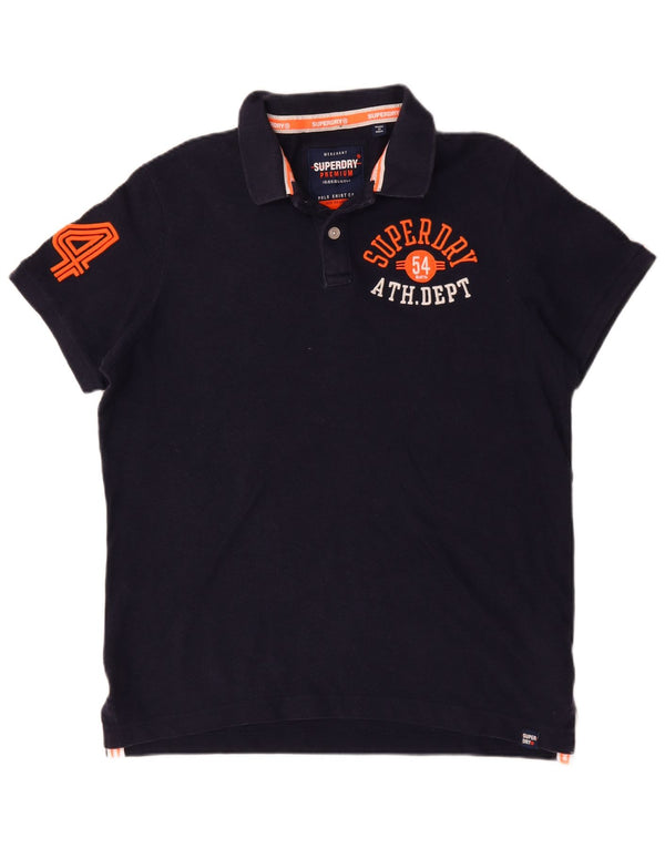 Polo grafica da uomo Superdry 2XL cotone blu navy