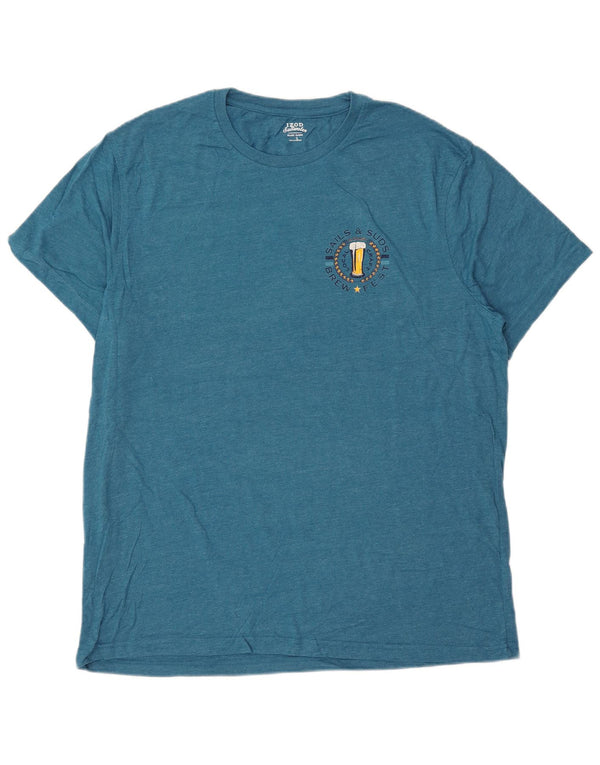 T-shirt grafica da uomo Izod Salt Water Top grande in cotone blu