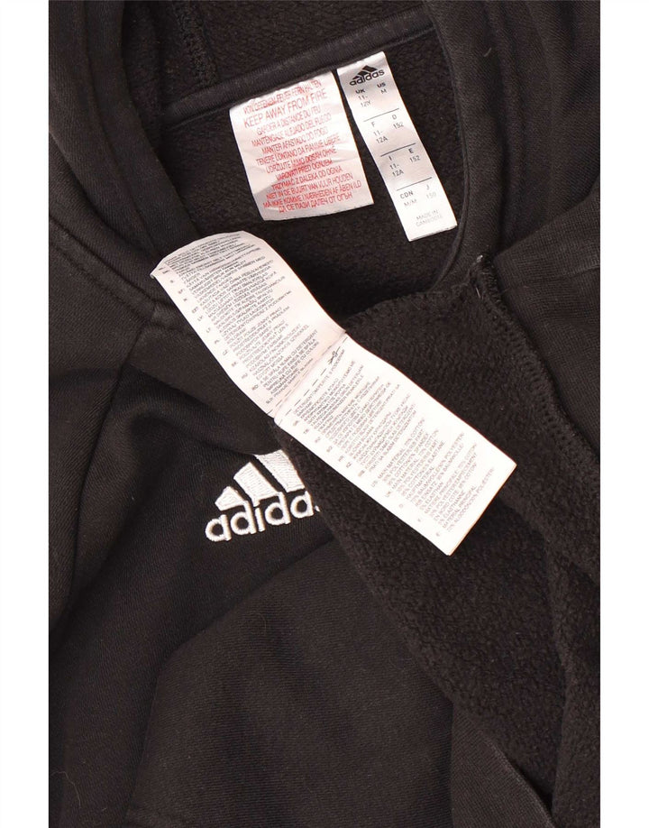 Felpa con cappuccio grafica Adidas da ragazzo 11-12 anni in poliestere nero