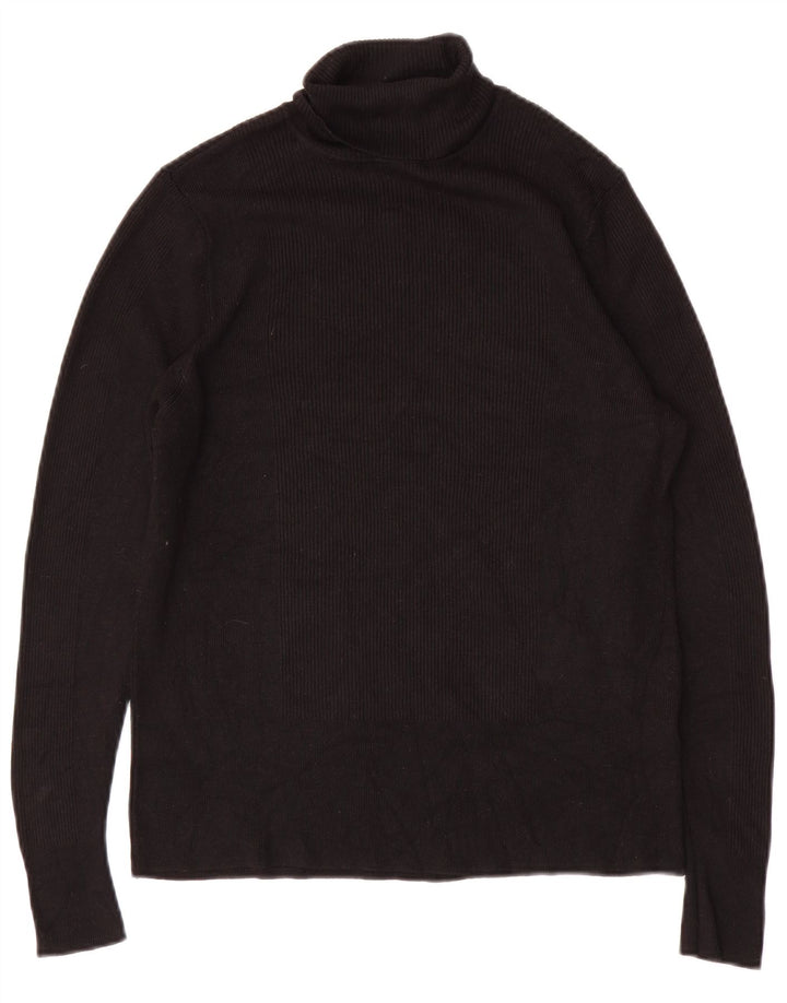 Maglione maglione a collo alto da donna Marks & Spencer UK 18 XL viscosa nera