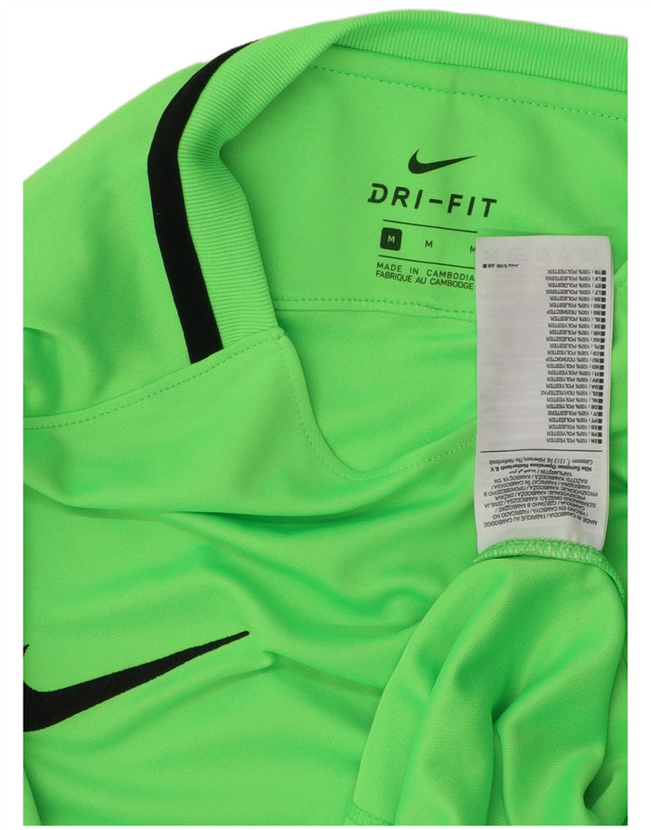 Maglia Nike Dri Fit da uomo a maniche lunghe in poliestere color block verde medio